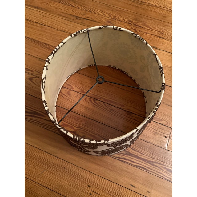 Mid 20th Century Vintage Linen Embroidered Lampshade For Sale - Image 5 of 5