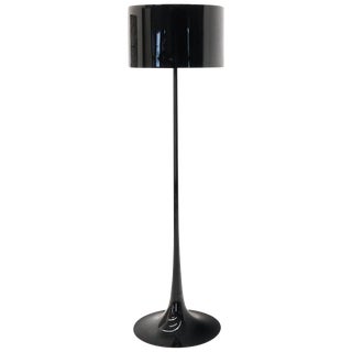Black Flos Spun Tulip Base Light Floor Lamp by Sebastian Wrong For Sale