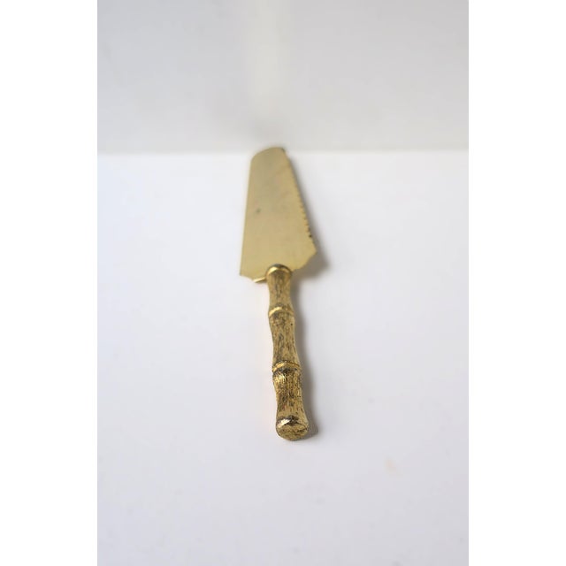 Metal Serving Piece With Bamboo-Esque Handle, Circa 1960s For Sale - Image 7 of 7