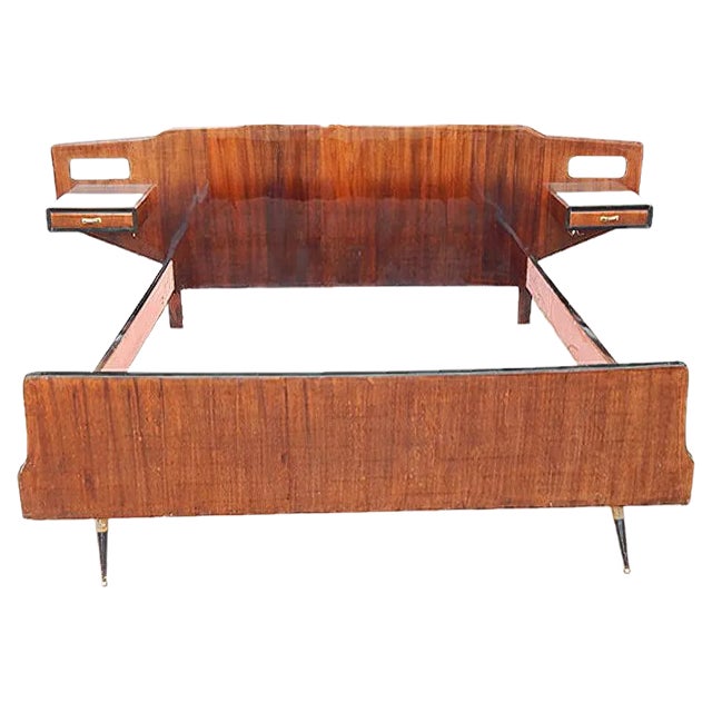 Wood Double Bed, 1950s For Sale