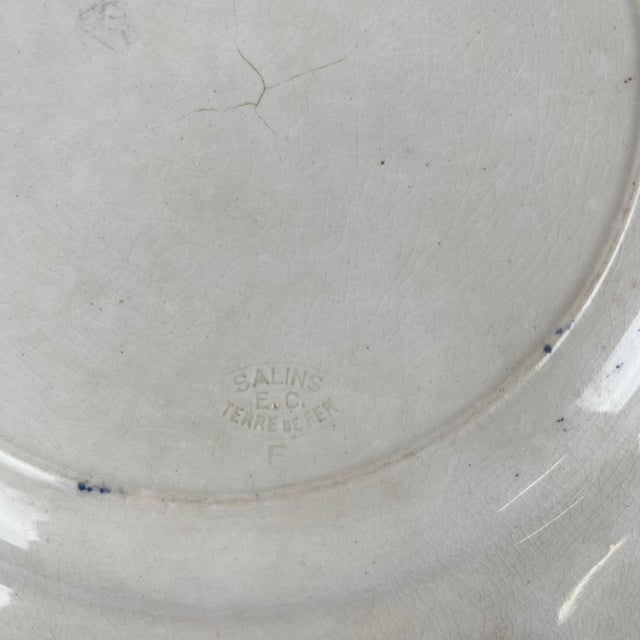 Round Ironstone Dish from Salins, 1890s For Sale - Image 5 of 12