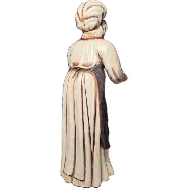 Figurative Late 20th Century Granny Chef Statue With Serving Tray Display Piece For Sale - Image 3 of 15