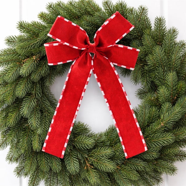 Make your holiday décor pop with this Red Velvet Bow Ornament Set. Designed in a rich, festive red with contrasting light...