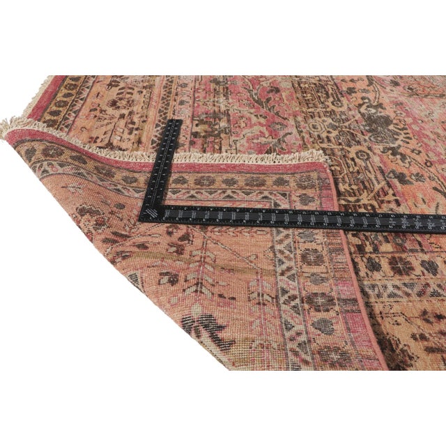 Early 21st Century Modern Vintage Style Distressed Rug, 09'02 X 11'11 For Sale - Image 5 of 9