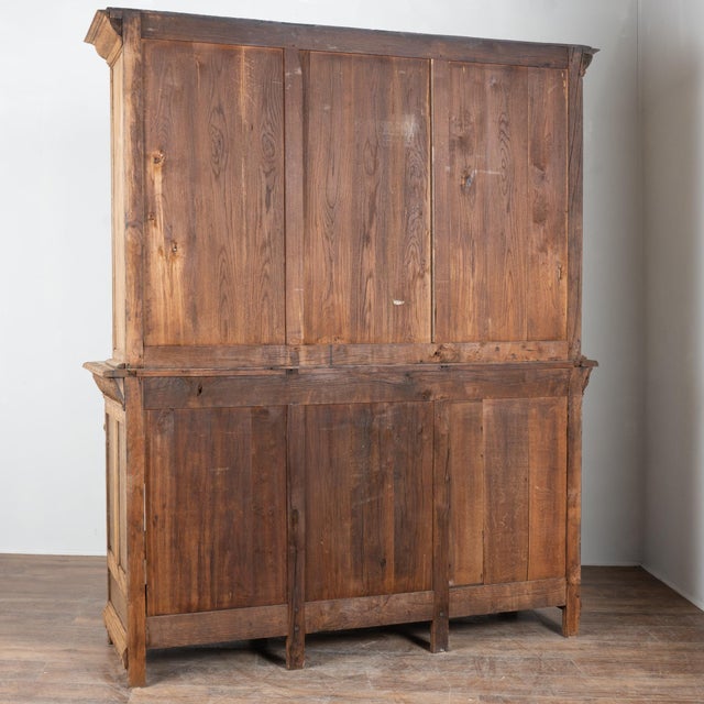 19th Century Large French Bleached Oak Carved Bookcase Display Cabinet For Sale - Image 13 of 13