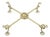 Vintage LFS LTD English Sheffield Brass Tone Metal Expandable Footed Trivet For Sale