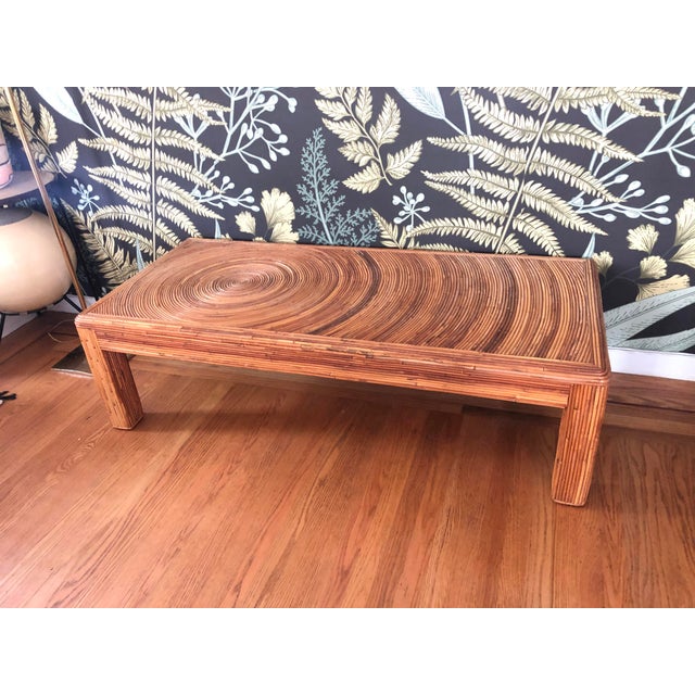 Vintage Split Reed Bamboo Coffee Table Chairish