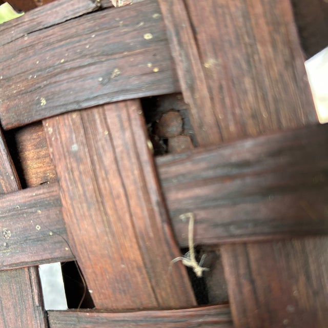 Wood "Inscribed Federal Era C. 1811 Adirondack Woven Splint Baby Cradle Rocker — Hand-Carved 'Heidi 11' Provenance" For Sale - Image 7 of 12