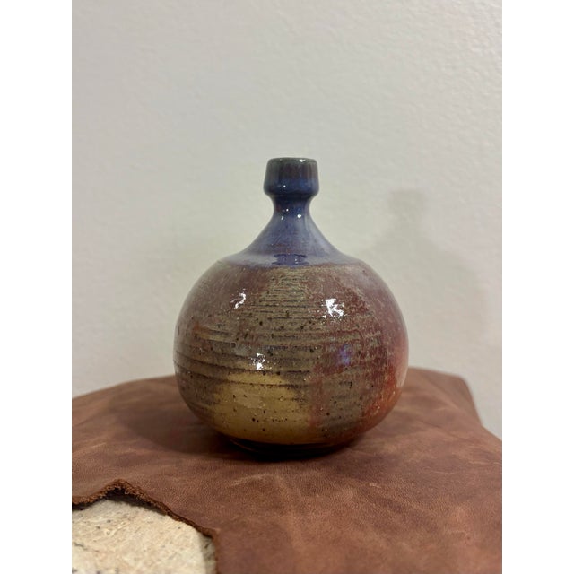 Vintage Mid-Century Modern Signed American Studio Pottery Bud Vase For Sale - Image 4 of 6