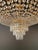 1930s Low Plafonnier Crystal Chandelier Brass Lustre Ceiling Art Deco Gold For Sale - Image 6 of 12