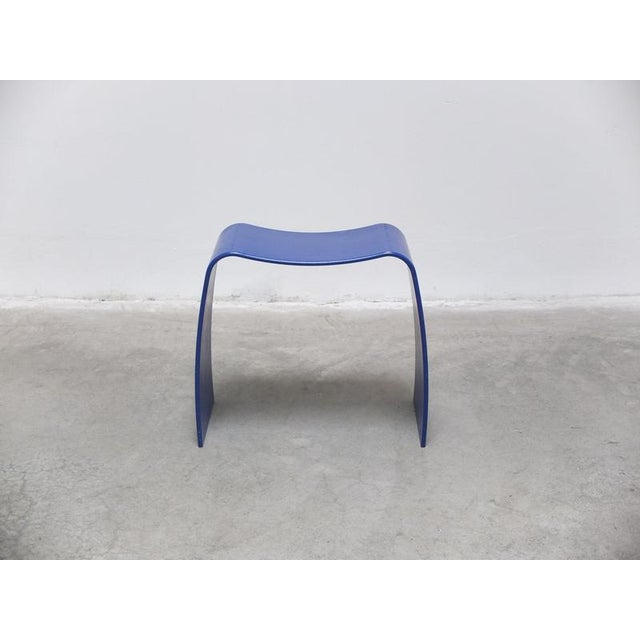 Contemporary Blue M Stool by Jørgen Møller for Askman, 1990s For Sale - Image 3 of 12