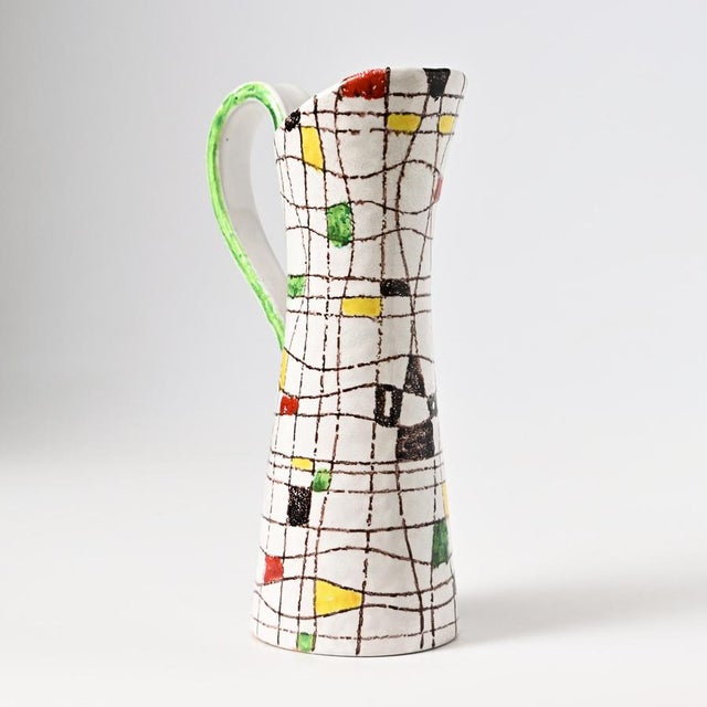 Bitossi Mid-Century Mondrian Jug by Aldo Londi for Bitossi, 1960s For Sale - Image 4 of 10