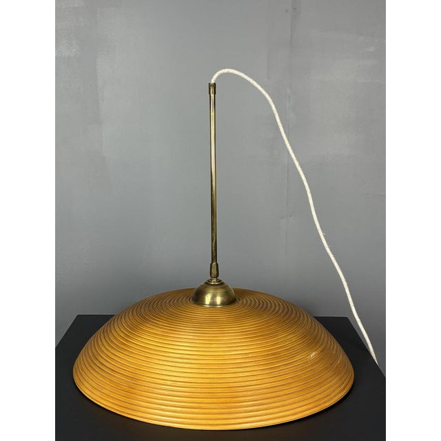 Mid-Century Modern Rattan Bamboo Pendant Lamps, 1970s, Set of 3 For Sale - Image 10 of 16