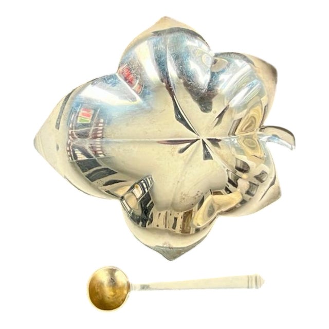 Small 925 Sterling Silver Plate and Spoon from Tiffany & Co., 1900s, Set of 2 For Sale