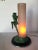 Metal Re-Edition Nude Frankart F612 Lamp With Crackle Glass Shade For Sale - Image 7 of 10