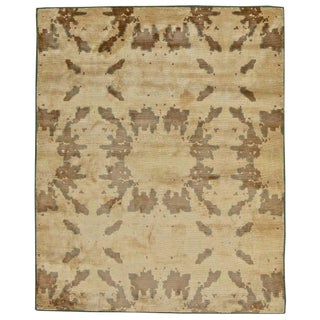 Abstract Modern Hand-Knotted Tibetan Silk Rug by Doris Leslie Blau For Sale