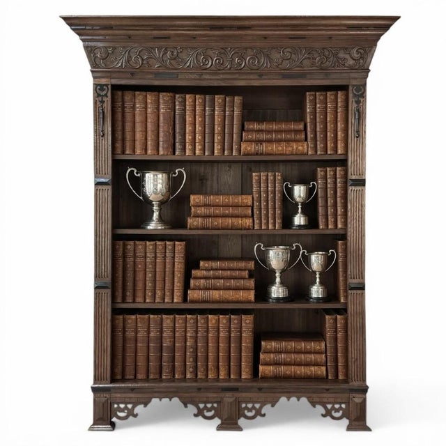 Renaissance 19th Century Dutch Renaissance Open Bookcase For Sale - Image 3 of 17