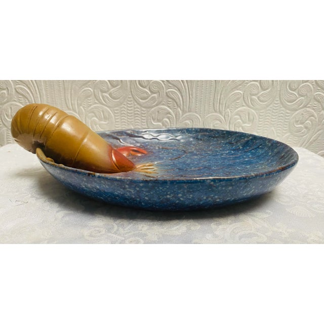 Mid-Century Modern Mid Century Majolica Studio Pottery Lobster Bowl Platter For Sale - Image 3 of 11