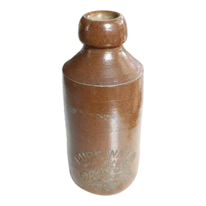 1880's Stoneware Water Bottle Advertisement