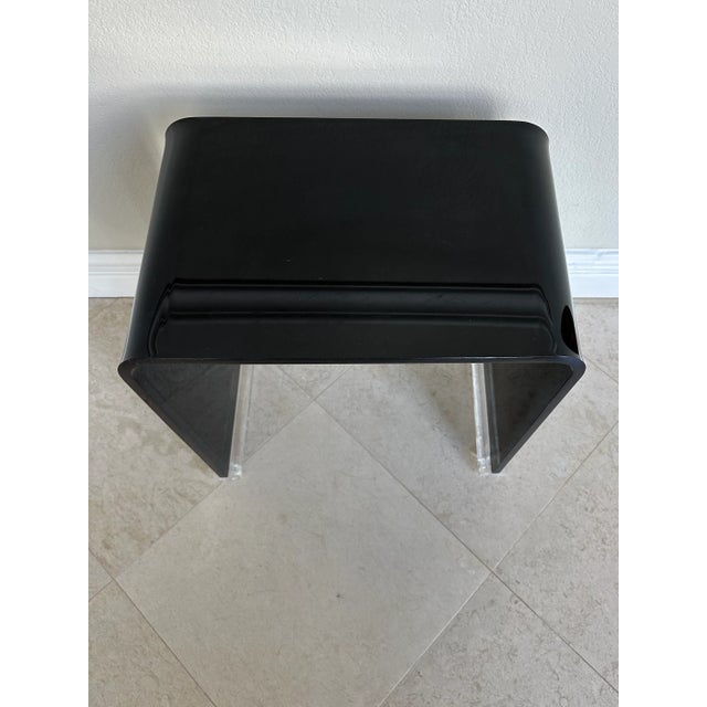 Vintage 1980’s Black Acrylic Stool /Bench For Sale - Image 12 of 12