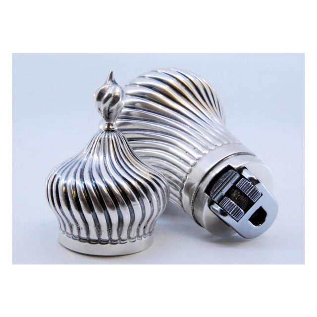 Silver Silver Lighter with Knob Top and Removable Lid For Sale - Image 8 of 11