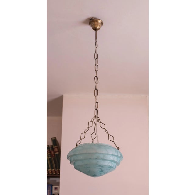 Italian Sea Blue Glass Pendant, 1960s For Sale - Image 9 of 12