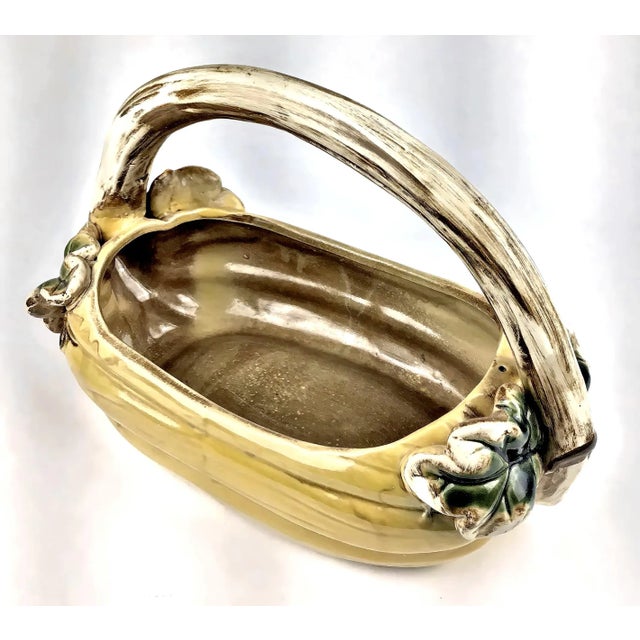 Vintage Studio Rustic Pottery Basket For Sale - Image 11 of 11