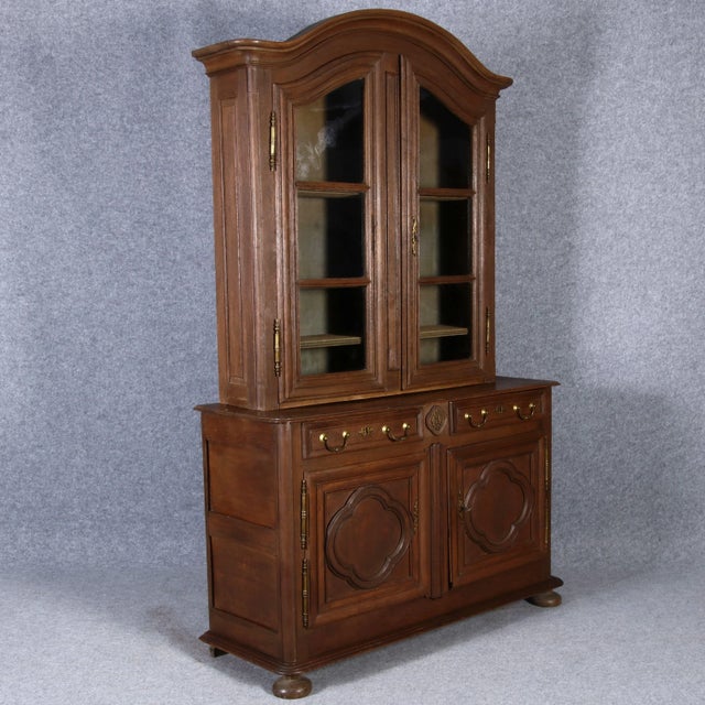 Baroque Antique Baroque Cupboard with Display Case Top, 18th Century For Sale - Image 3 of 18