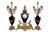 Louis XVI Style Gilded Bronze Clock & Vases, Set of 3 For Sale