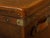 Metal English Turn of the Century Leather Trunk with Brass Accents and Monogram, 1900s For Sale - Image 7 of 12