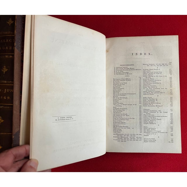 Brown Fine Leather Bindings - Civil War Era Books - Eclectic Magazine Published in New York City - 7 Volumes For Sale - Image 8 of 11