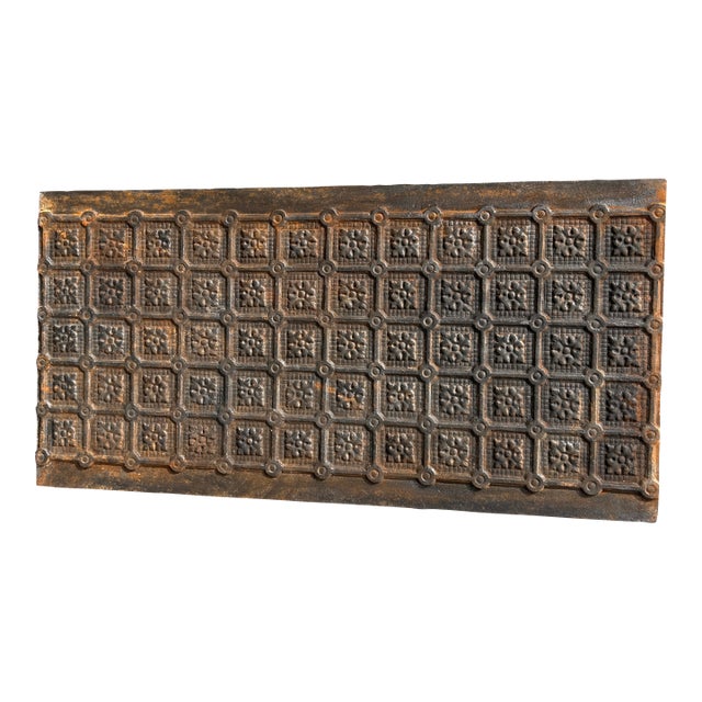 Antique Cast Iron Fireback For Sale