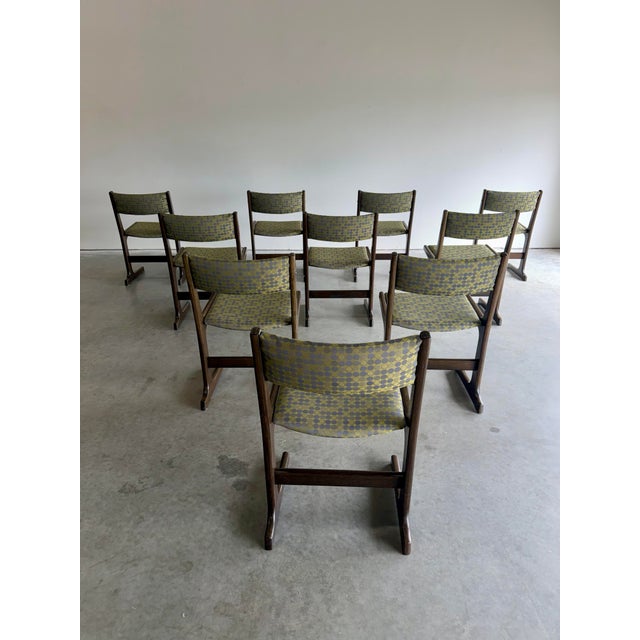 1960s Mid Century Danish Modern Farstrup Cantilevered Dining Chairs, Set of 10 For Sale - Image 5 of 9