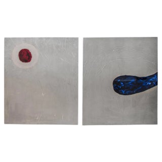 Etched Metal Paintings, 1980s, Set of 2 For Sale