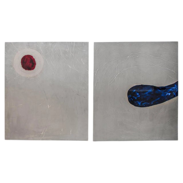Etched Metal Paintings, 1980s, Set of 2 For Sale