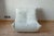 Set of White Leather Togo Lounge Chair and Pouf by Michel Ducaroy for Ligne Roset For Sale - Image 6 of 8