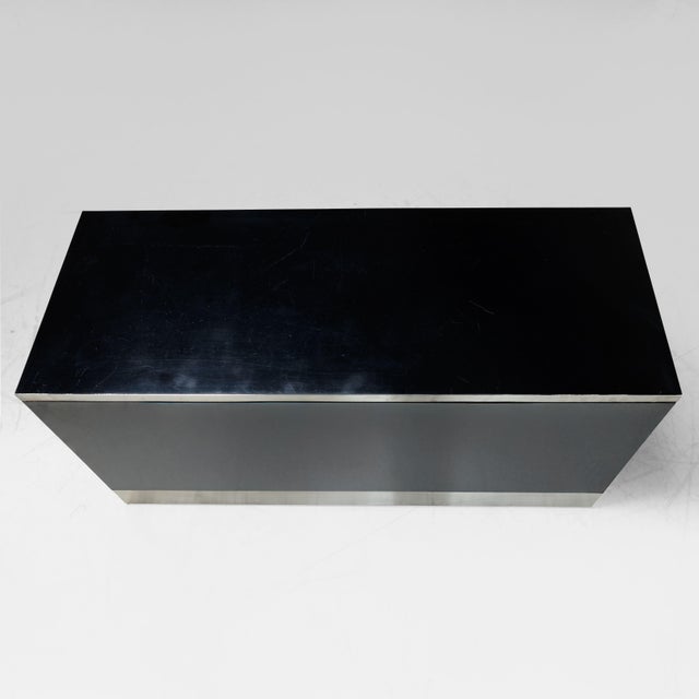 Black Chest in Laminate and Inox, 1970s For Sale - Image 8 of 11