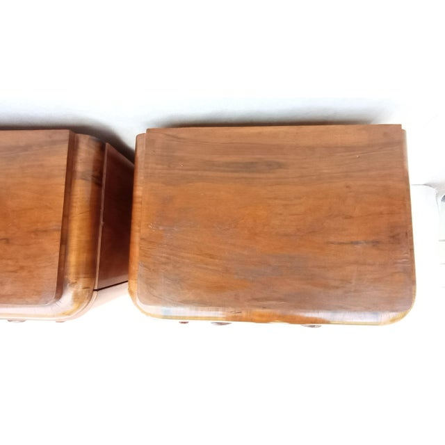 Wood Art Deco Bedside Tables by Jindrich Halabala for Up Závody, 1930s, Set of 2 For Sale - Image 7 of 16