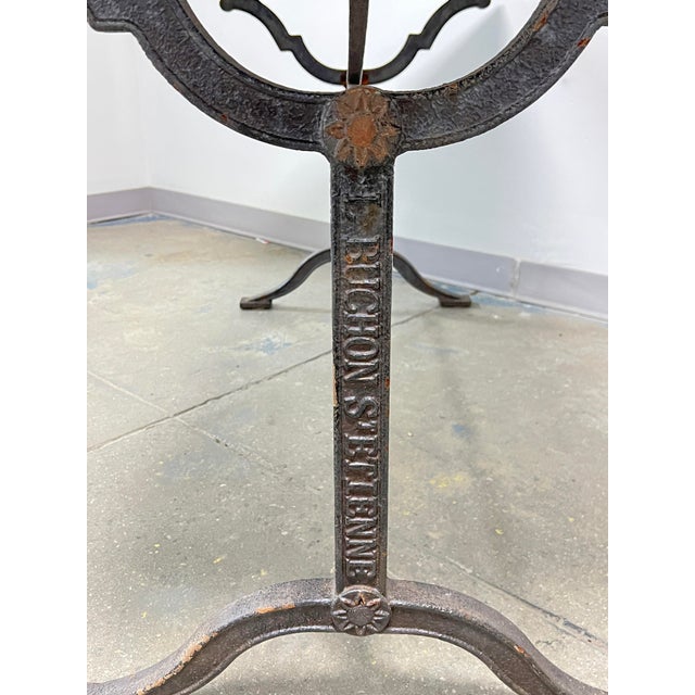 19th Century French Cast Iron Bistro Table, L. Buchon St. Etienne Foundry For Sale - Image 4 of 11