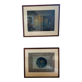 Pair of Contemporary Oil on Paper Gourd Still Life Paintings, Signed "Gw", 2006 For Sale