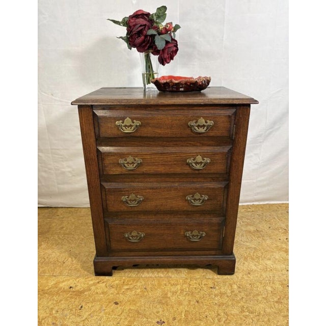 Vintage Antique-Style Record Cabinet with Drawers, 1970s For Sale - Image 9 of 10