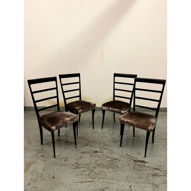 Mid-Century Modern Set of 4 Vintage Italian Dining Chairs For Sale - Image 3 of 9