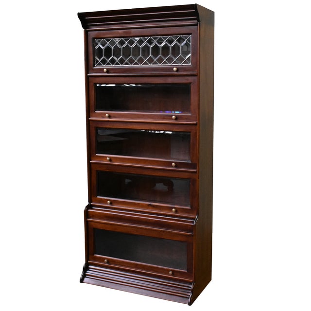 Wood Legacy 5 Stack Barrister Bookcase - Brown Walnut For Sale - Image 7 of 10