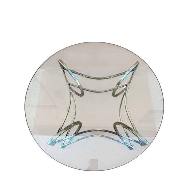 Metal 1970s Vintage Hollywood Regency End Table Floating Chrome Mid Century For Sale - Image 7 of 14