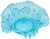 Mid 20th Century Handmade Americana Blue-Opalescent Glass-Cut Ruffled Bowl For Sale - Image 4 of 8