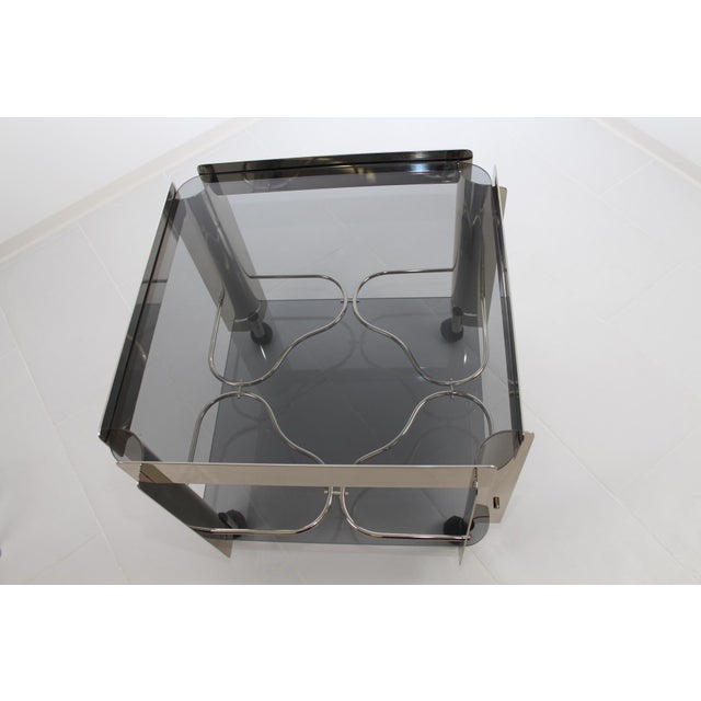 Chrome and Glass Serving Trolley, 1970s For Sale - Image 7 of 15