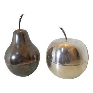 Apple and Pear by Lino Sabattini for Fleuron Christofle, France, 1960s, Set of 2 For Sale