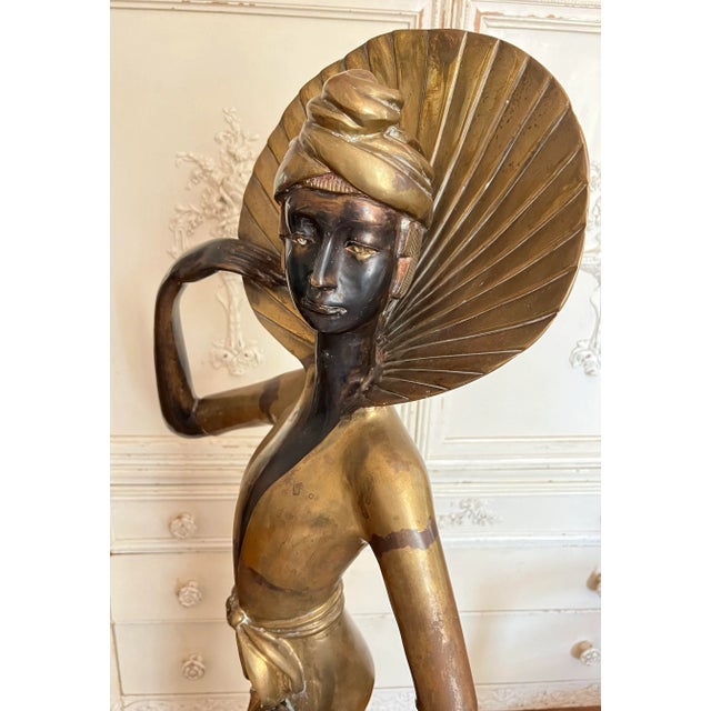 Bronze Early 20th Century French Bronze Model Statue, Art Deco Woman Signed/ Marked Rivoire For Sale - Image 8 of 8