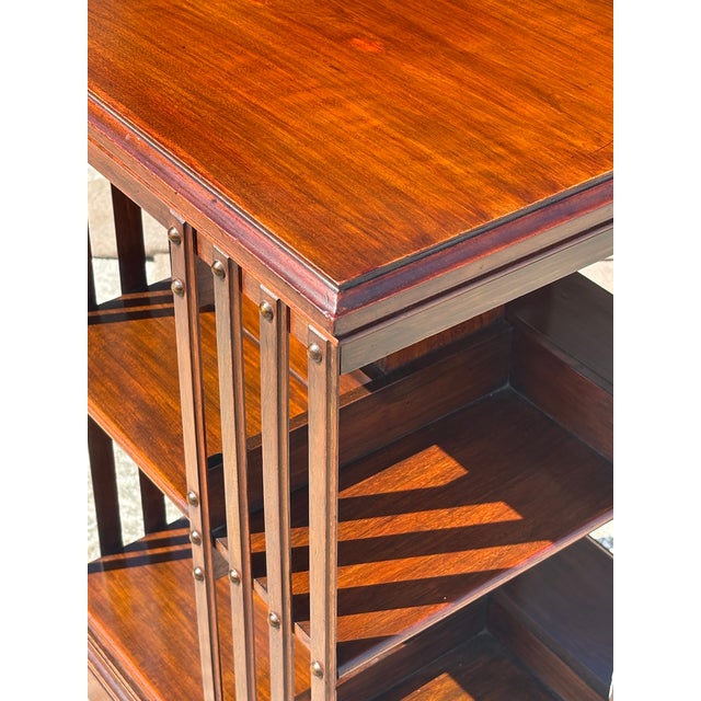 Late 19th Century Antique Victorian Mahogany Revolving Bookcase, 1880 For Sale - Image 5 of 9