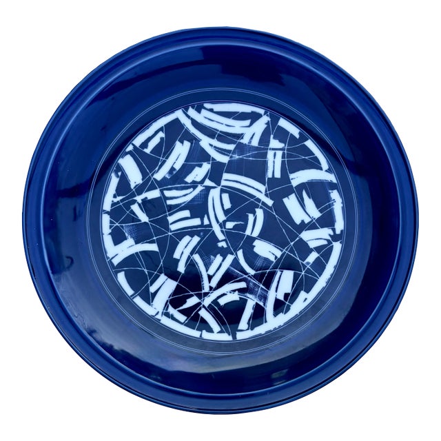 Dansk Royal Blue and White Platter Decorative Plate For Sale